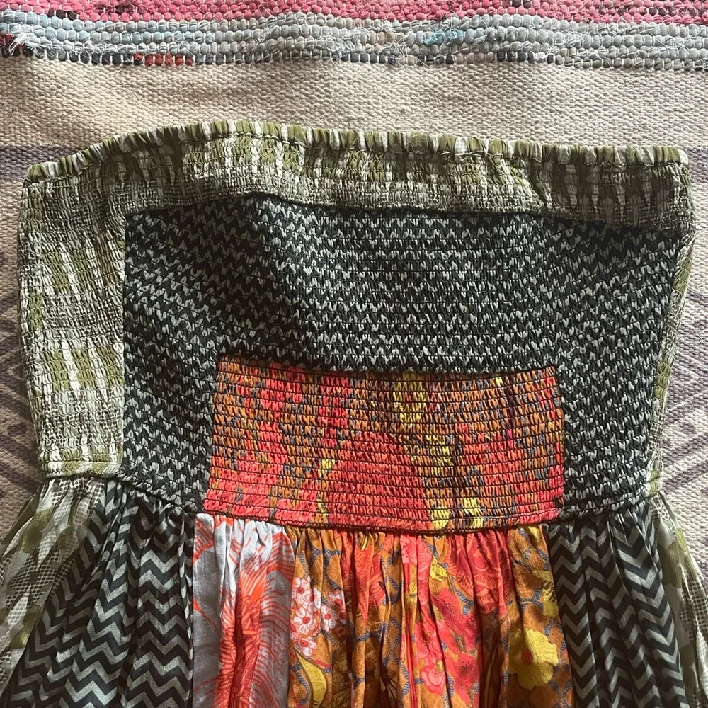 Anthropologie - Siddhartha Bansal smocked strapless maxi dress - Picture 2 of 8